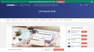 CAT Result 2018 (Announced) - Download CAT 2018 Scorecard ...