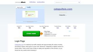Catapultsis.com website. Login Page.