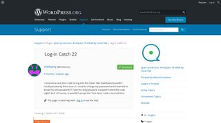 Log-in Catch 22 | WordPress.org