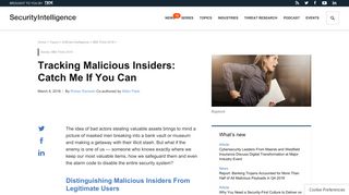 Tracking Malicious Insiders: Catch Me If You Can - Security Intelligence