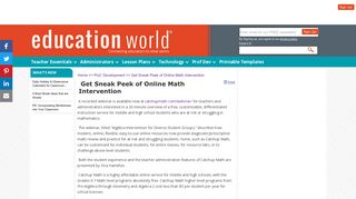 Get Sneak Peek of Online Math Intervention | Education World
