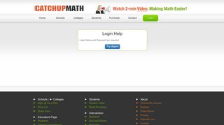 Catchup Math Login Error Page