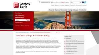 Cathay Online Banking & Business Online Banking - Cathay Bank