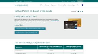 Cathay Pacific co-brand credit cards