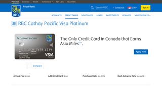 RBC Cathay Pacific Visa Platinum Credit Card - RBC Royal Bank