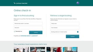 Online Check-In - Cathay Pacific