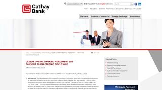 Cathay Bank - Cathay Online Banking Agreement & Electronic ...