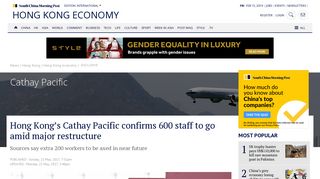 Hong Kong's Cathay Pacific confirms 600 staff to go amid major ...