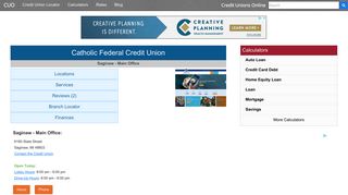 Catholic Federal Credit Union - Saginaw, MI - Credit Unions Online