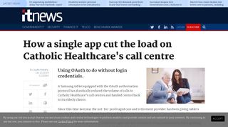 How a single app cut the load on Catholic Healthcare's call centre ...
