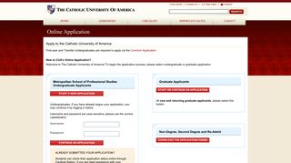 Online Application - The Catholic University of America