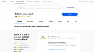 Catskill Hudson Bank Careers and Employment | Indeed.com