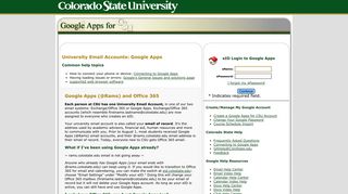 Google Apps for CSU - Colorado State University