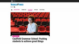 Caulfield Grammar School: Pushing students to achieve great things ...