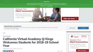 California Virtual Academy @ Kings Welcomes Students for 2018-19 ...