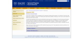 Cayuse 424 - Sponsored Programs - Emory University