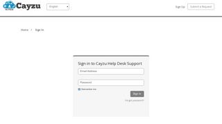 Log in | Cayzu Help Desk Support