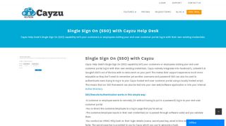 Cayzu Help Desk's Single Sign On (SSO) capability