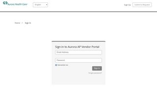 Log in | Aurora AP Vendor Portal