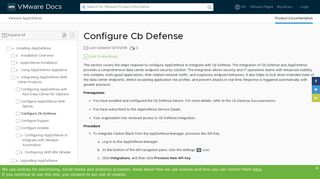 Configure Cb Defense - VMware Docs