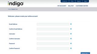 please create your online account - - Indigo Platinum MasterCard