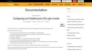 Configuring and Publishing the CB Login module - Community Builder
