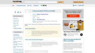 Commercial Bank Of Africa Ltd (CBA) Jobs in Kenya February 2019