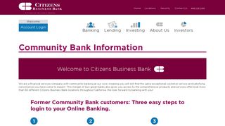 Community Bank Information - Citizens Business Bank