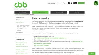 Salary packaging - Community Business Bureau
