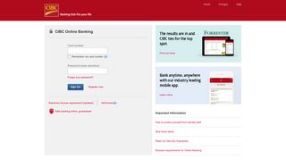 CIBC Online Banking: Sign on