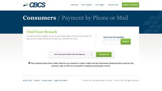 Payment by Phone or Mail | CBCS