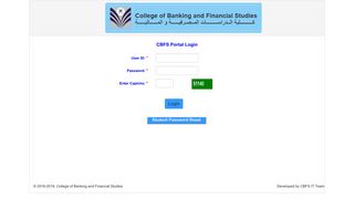 CBFS Portal Login - College of Banking and Financial Studies