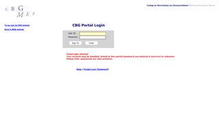 CBG Portal Login