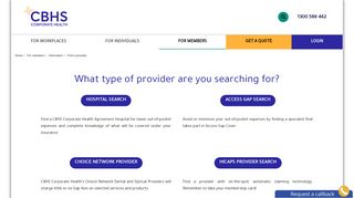 Find a provider - CBHS Corporate Health