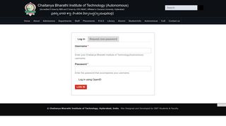 User account | Chaitanya Bharathi Institute of Technology ... - CBIT