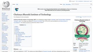 Chaitanya Bharathi Institute of Technology - Wikipedia