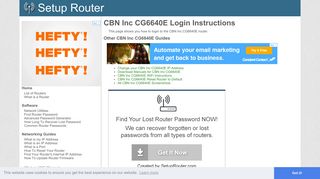 Login to CBN Inc CG6640E Router - SetupRouter
