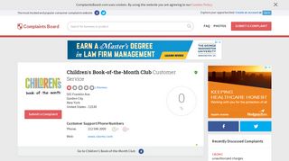 Children's Book-of-the-Month Club Customer Service, Complaints ...