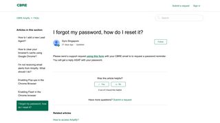I forgot my password, how do I reset it? – CBRE Amplify