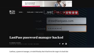 LastPass password manager hacked - CBS News