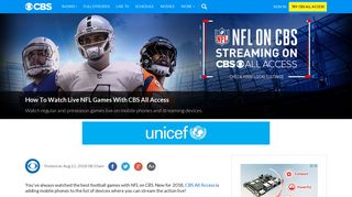 How To Watch Live NFL Games With CBS All Access - CBS.com