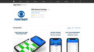 CBS Sports Fantasy on the App Store - iTunes - Apple