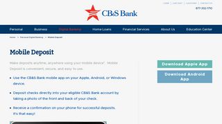 Mobile Deposit | CB&S Bank