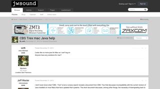 CBS Trex mac Java help - General Discussion - JWSOUNDGROUP