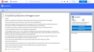 Is it possible to partially share a CBT Nuggets account ...