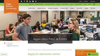 Application Fees & Forms | Cape Breton University