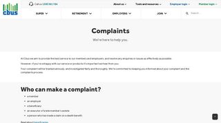 Complaints about super, financial advice or privacy | Cbus Super