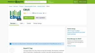 CBUS Reviews - ProductReview.com.au