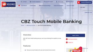 CBZ Touch Mobile Banking - CBZ Holdings
