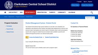Program Evaluation / Student Portal - Clarkstown Central School District